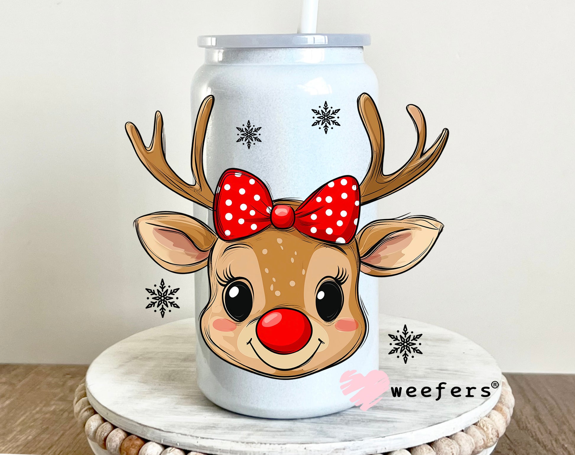 Reindeer Girl Cutie UV DTF 16oz Decal