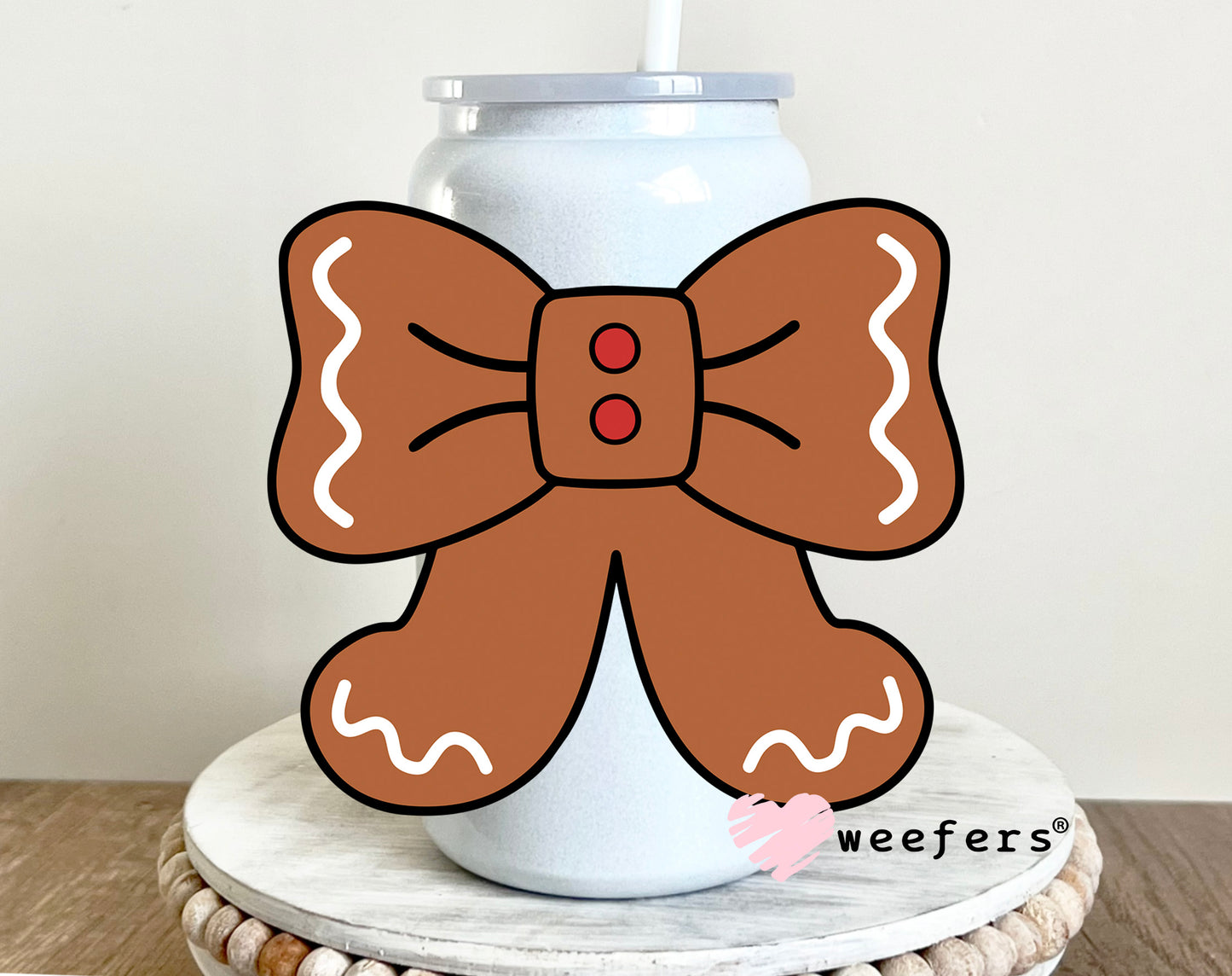 Gingerbread Coquette Bow UV DTF Decal