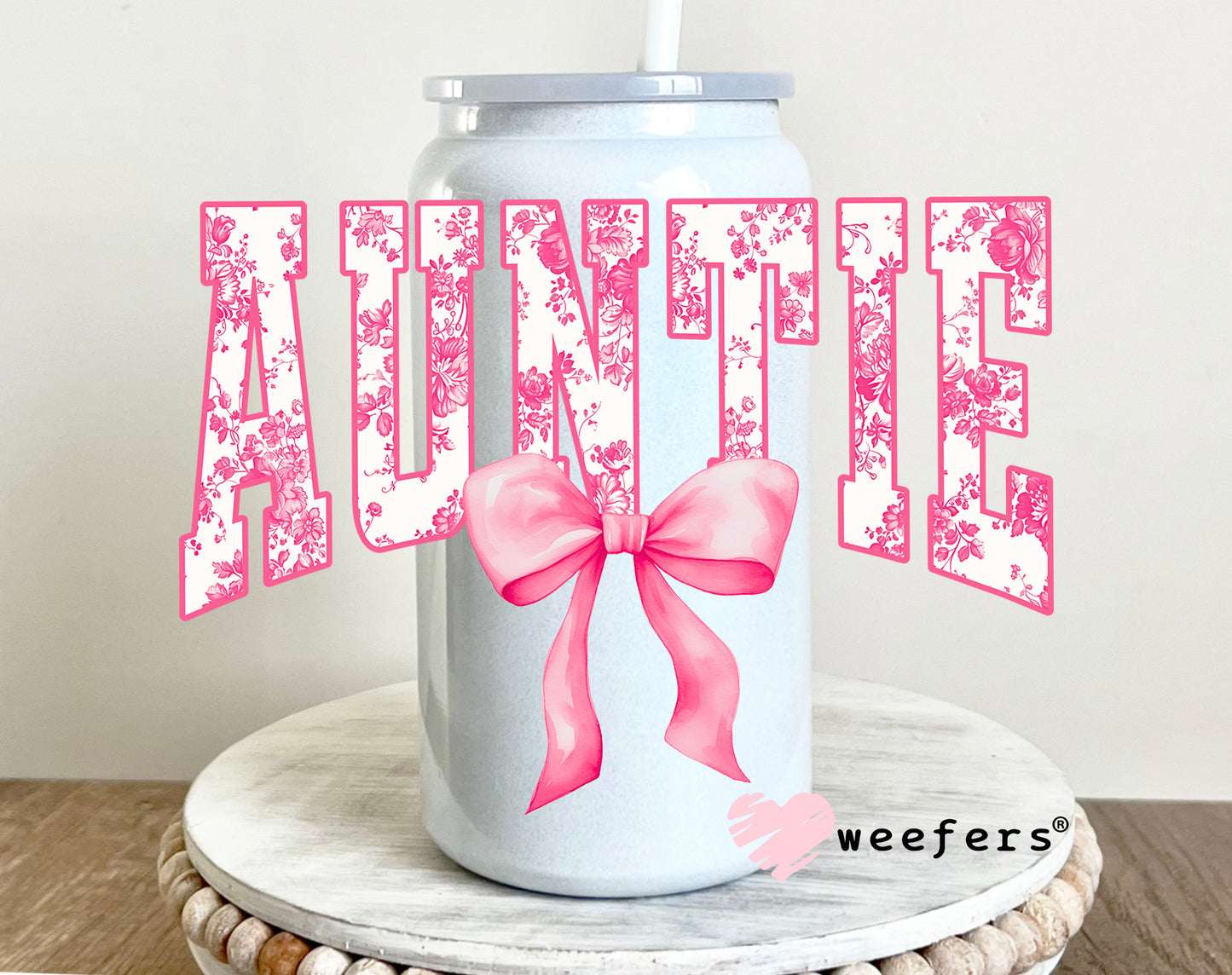 Auntie Coquette Pink UV DTF Decal