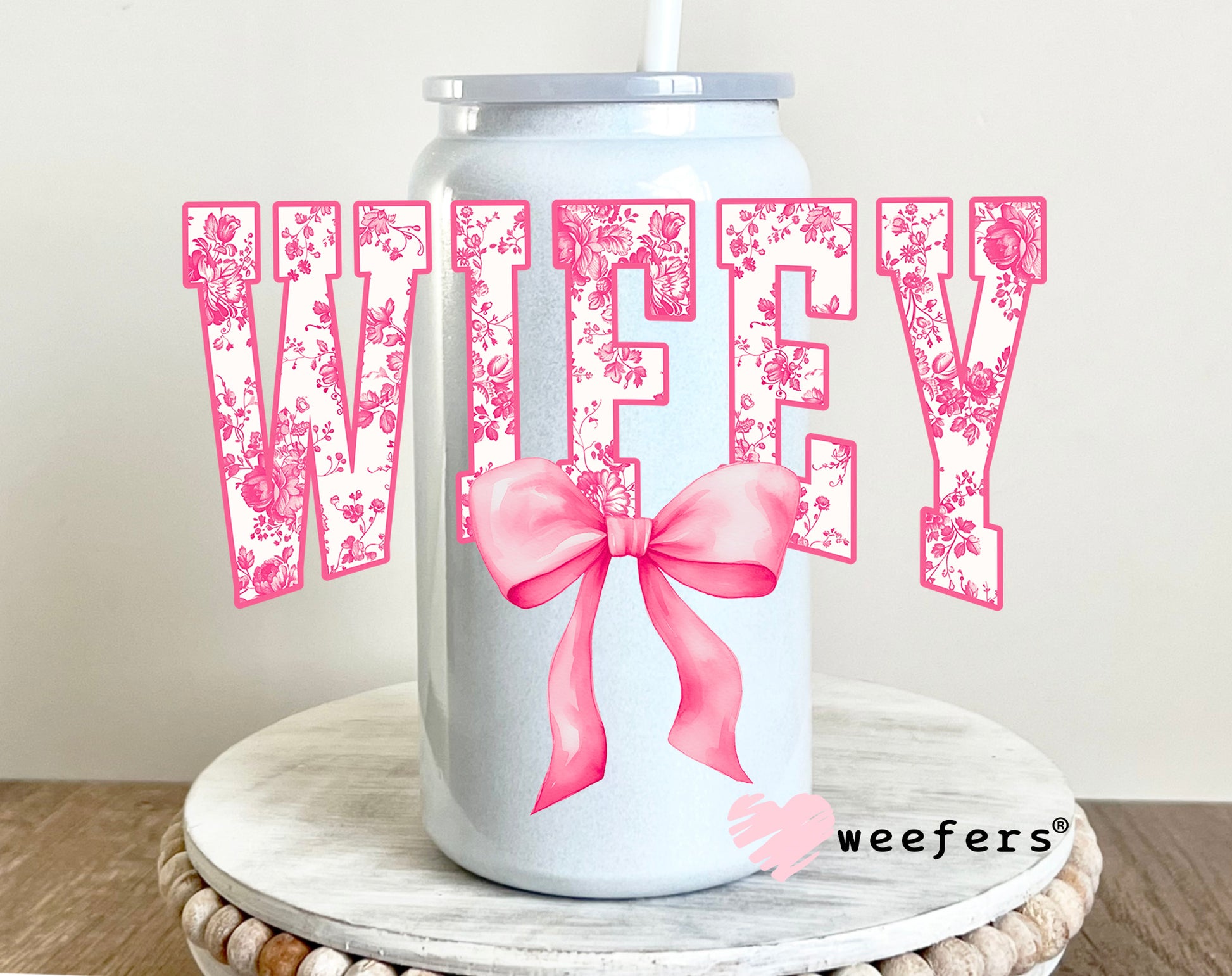 Wifey Coquette Bow UV DTF 16oz Decal