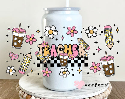 Teacher Coffee UV DTF 16oz Cup Wrap