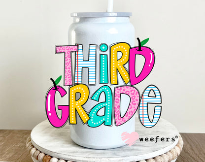 Colorful Third Grade UV DTF 16oz Decal