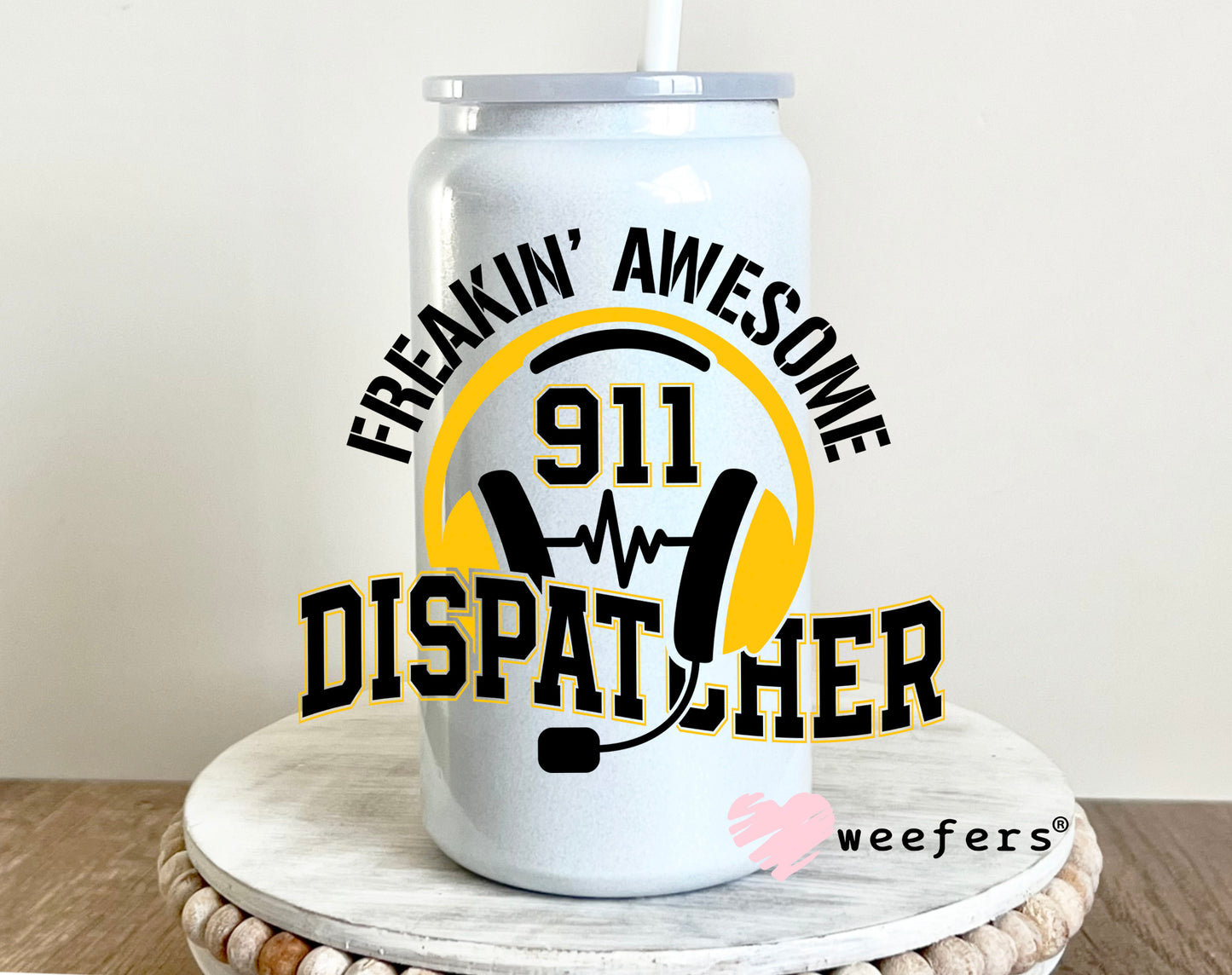 Freakin' Awesome 911 Dispatcher UV DTF 16oz Decal