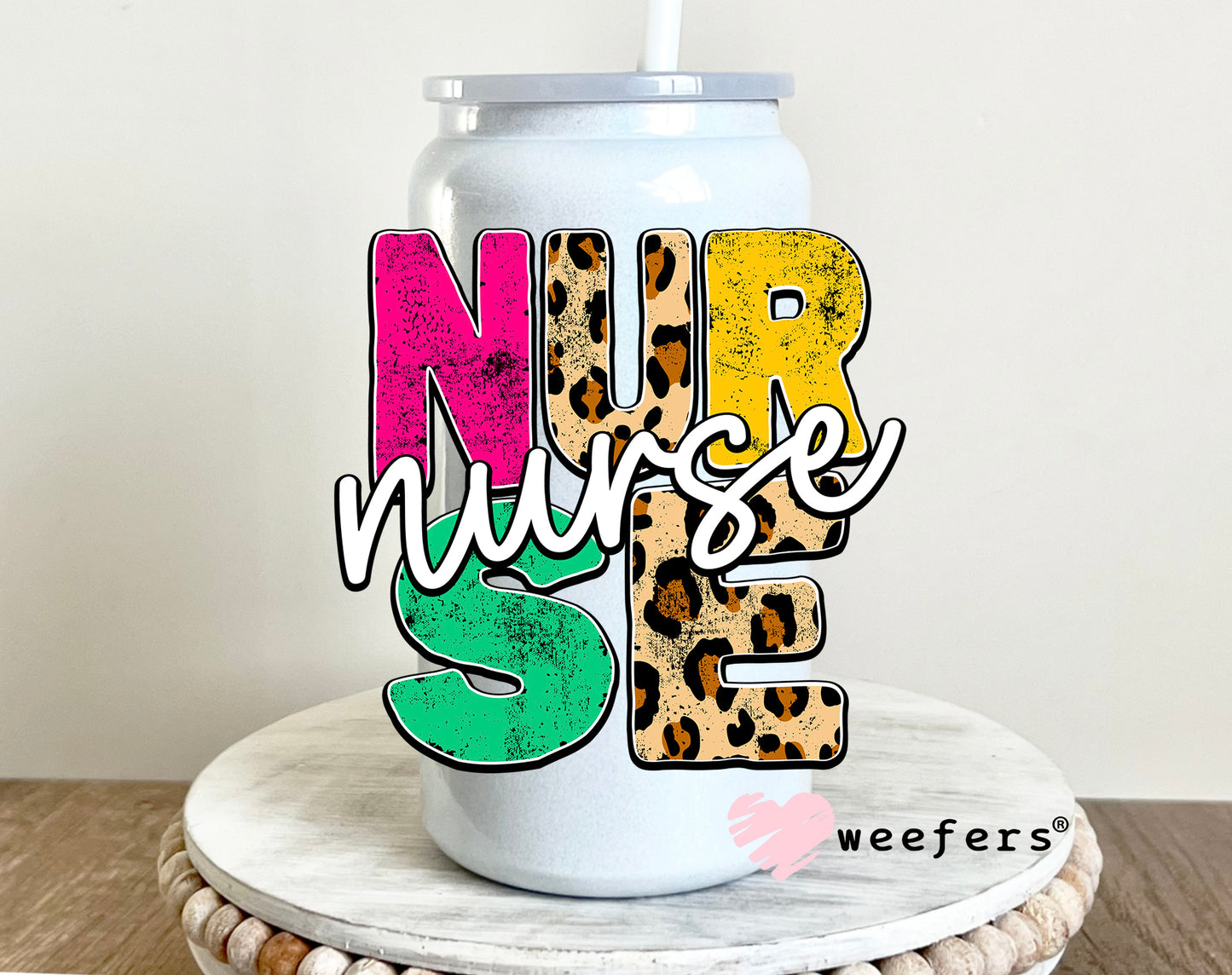 Nurse Cheetah UV DTF 16oz Decal