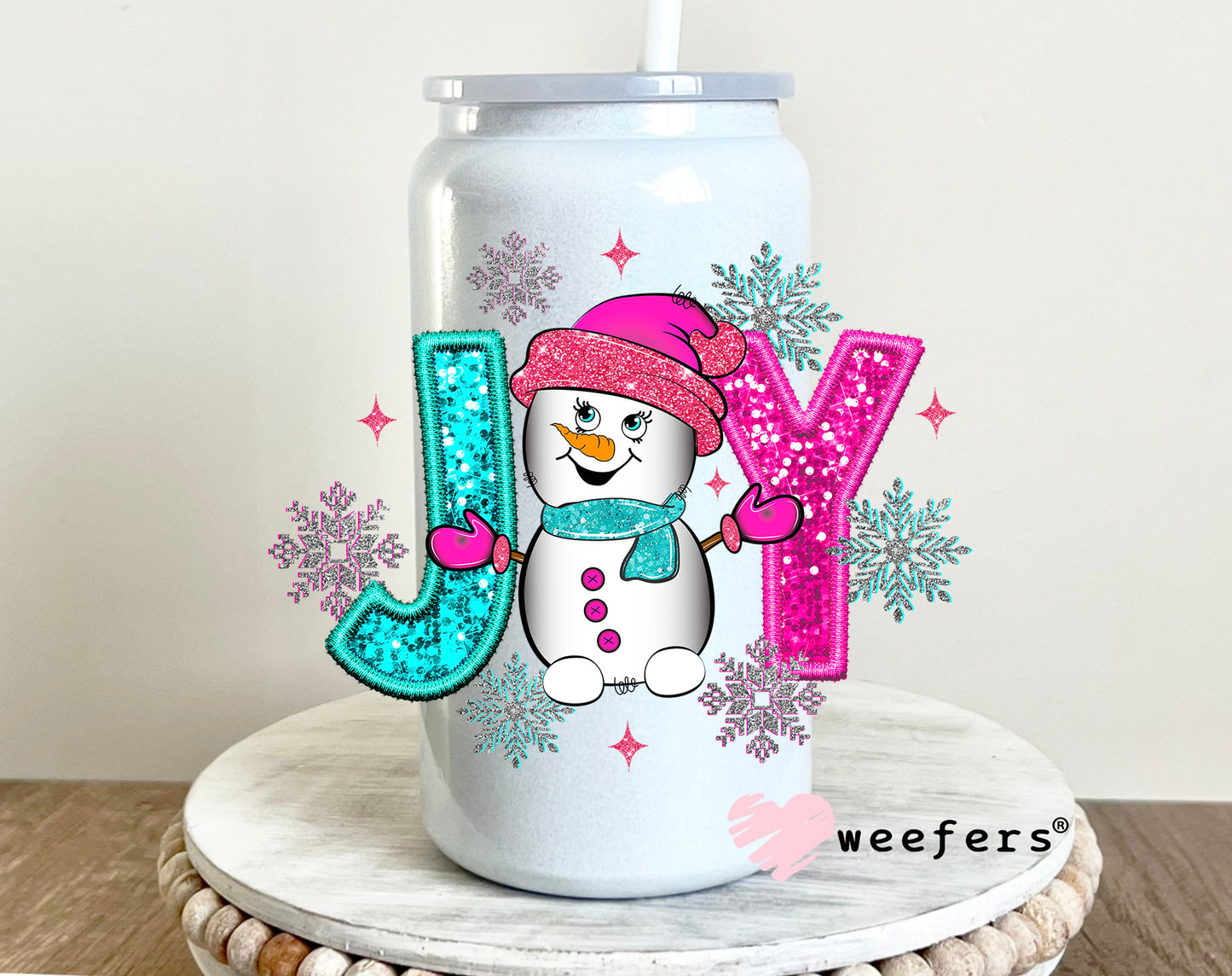 Joy Snowman UV DTF 16oz Decal