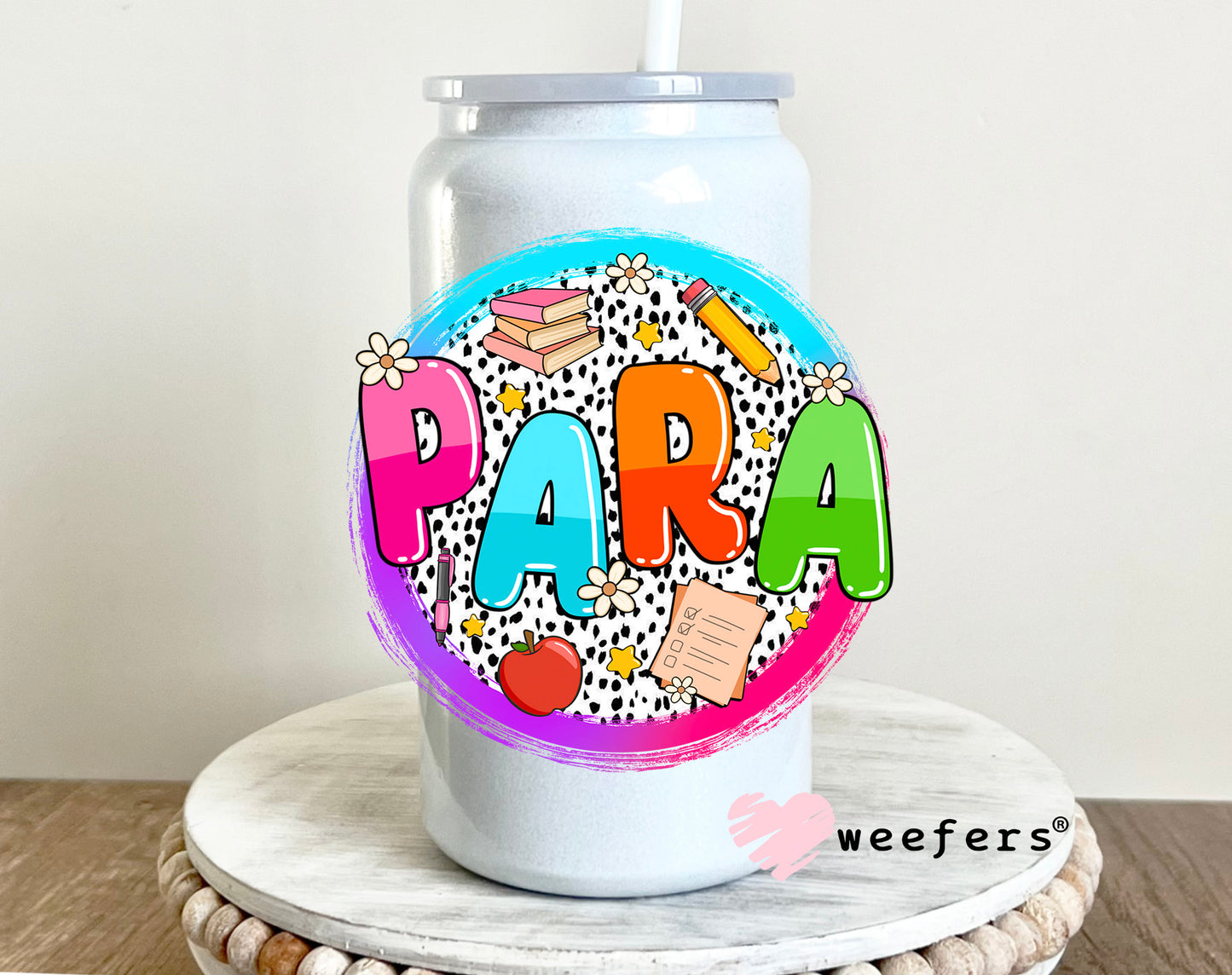 Para Dalmatian Dots UV DTF 16oz Decal