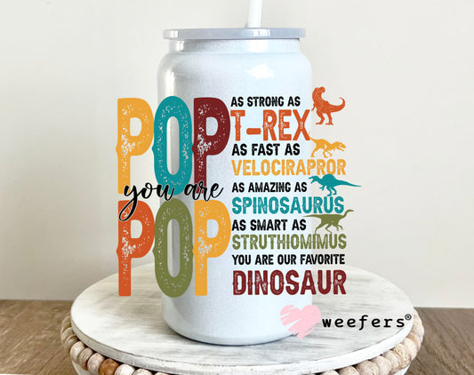 Pop Pop Dinosaur Quotes UV DTF 16oz Decal