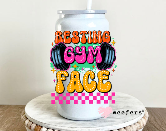 Resting Gym Face UV DTF 16oz Decal