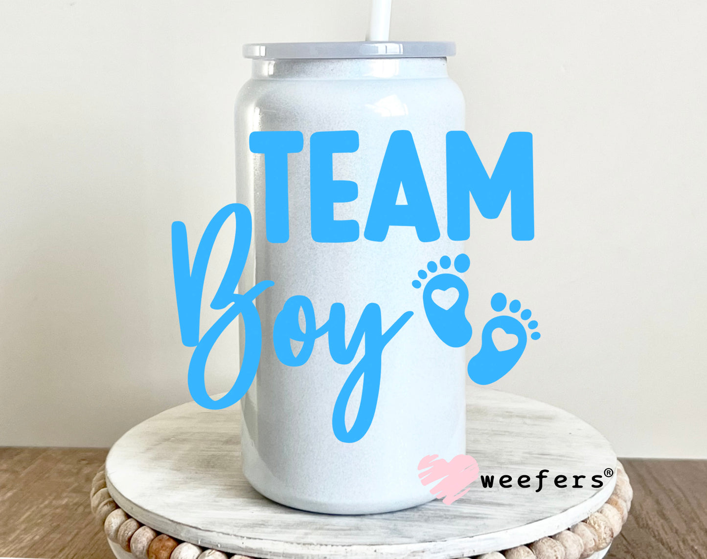 DIY Team Boy Gender Reveal  UV DTF 16oz Decal