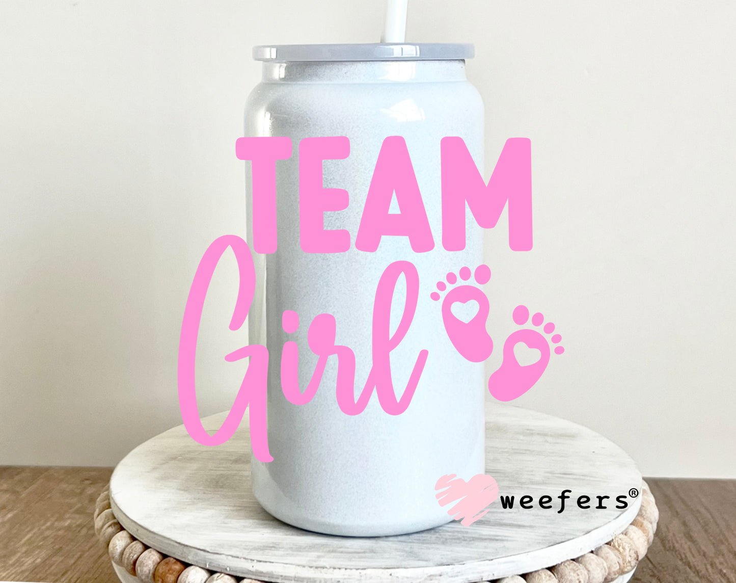 DIY Team Girl Gender Reveal UV DTF 16oz Decal