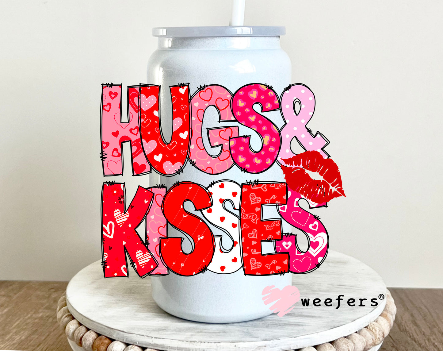 Hugs and Kisses UV DTF 16oz Decal