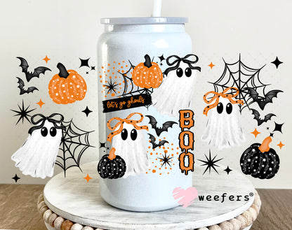 Lets go Ghouls UV DTF Cup Wrap 16oz Glass Can Generic Weefers