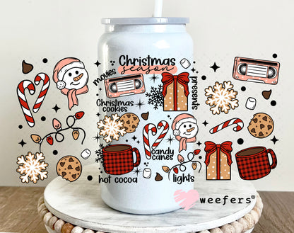 Christmas Favorite Things UV DTF Cup Wrap 16oz Glass Can Generic Weefers