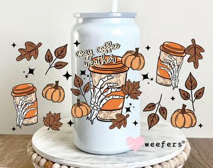 Cozy Coffee Weather UV DTF Cup Wrap 16oz Glass Can Generic Weefers