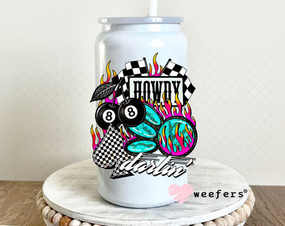 Howdy Darlin' UV DTF Decal 16oz Glass Can Generic Weefers
