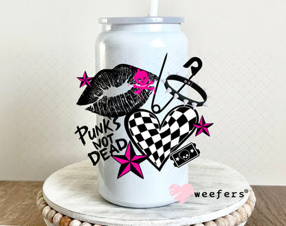 Punk is Not Dead UV DTF Decal 16oz Glass Can Generic Weefers