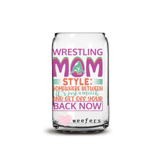 Load image into Gallery viewer, Wrestling Mom 16oz Libbey Glass Can UV-DTF or Sublimation Wrap - Decal

