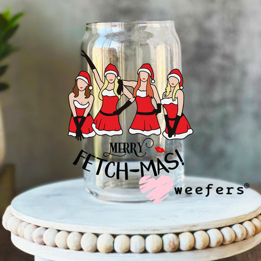 Merry Fetch-Mas UV DTF Decal 16oz Libbey Glass Original Size Weefers