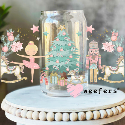 Christmas Nutcracker Pastels UV DTF Cup Wrap 16oz Libbey Glass Original Size Weefers