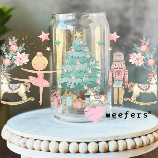 Christmas Nutcracker Pastels UV DTF Cup Wrap 16oz Libbey Glass Original Size Weefers