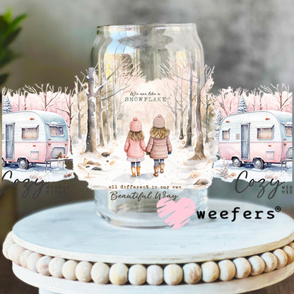 Cozy Winter Vibes Christmas UV DTF Cup Wrap 16oz Libbey Glass Original Size Weefers