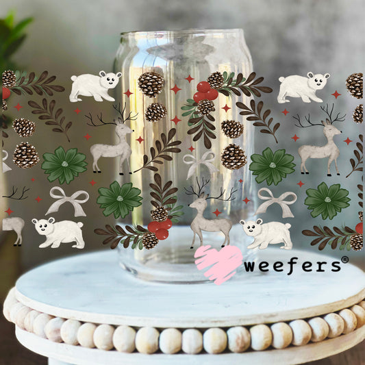 Christmas Winter Scene UV DTF Cup Wrap 16oz Libbey Glass Original Size Weefers