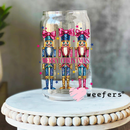 Retro Style Nutcrackers UV DTF Decal 16oz Libbey Glass Original Size Weefers