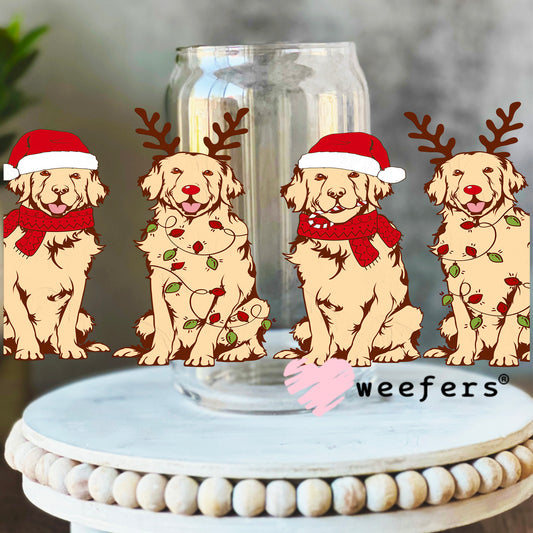 Christmas Dog Friends UV DTF Cup Wrap 16oz Libbey Glass Original Size Weefers