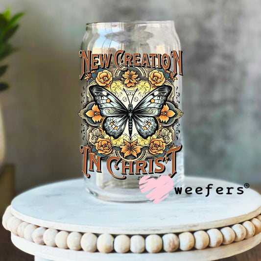 New Creation in Christ UV DTF Decal 16oz Libbey Glass Original Size Weefers