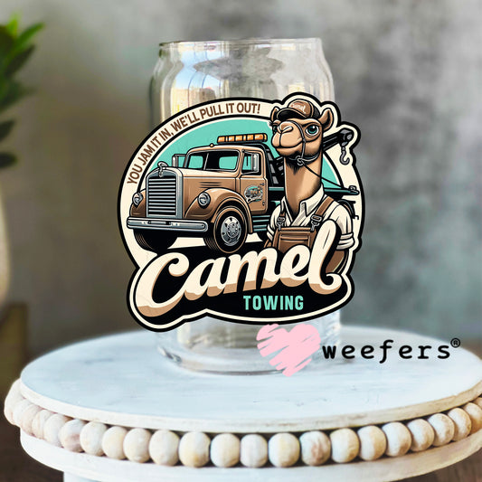 Camel Towing UV DTF Decal 16oz Libbey Glass Original Size Weefers