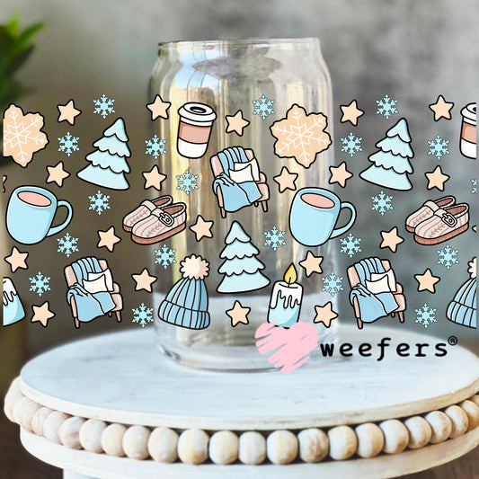 Cozy Winter Things UV DTF Cup Wrap 16oz Libbey Glass Original Size Weefers