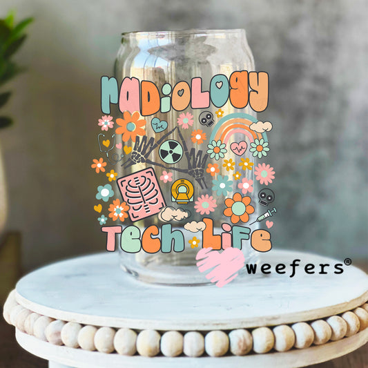 Radiology Tech Life UV DTF Decal 16oz Libbey Glass Original Size Weefers