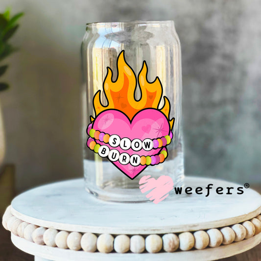 Slow Burn Book Reader UV DTF Decal 16oz Libbey Glass Original Size Weefers