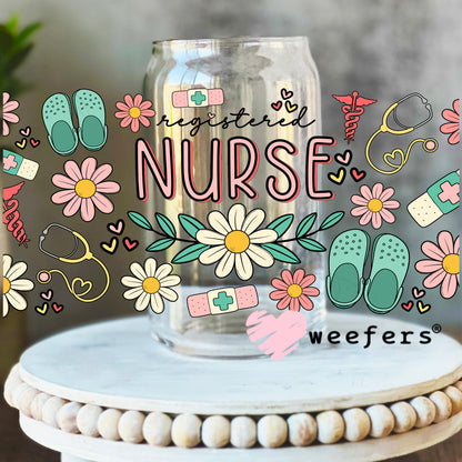 Registered Nurse UV DTF Cup Wrap 16oz Libbey Glass Original Size Weefers