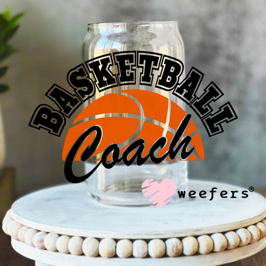 Basketball Coach UV DTF Decal 16oz Libbey Glass Original Size Weefers