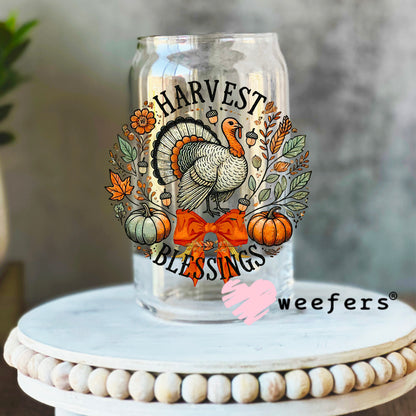 Harvest Blessings UV DTF Decal 16oz Libbey Glass Original Size Weefers