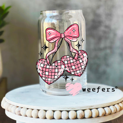 Cherry Disco Balls UV DTF Decal 16oz Libbey Glass Original Size Weefers