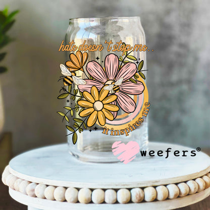 Haters Don't Stop Me UV DTF Decal 16oz Libbey Glass Original Size Weefers