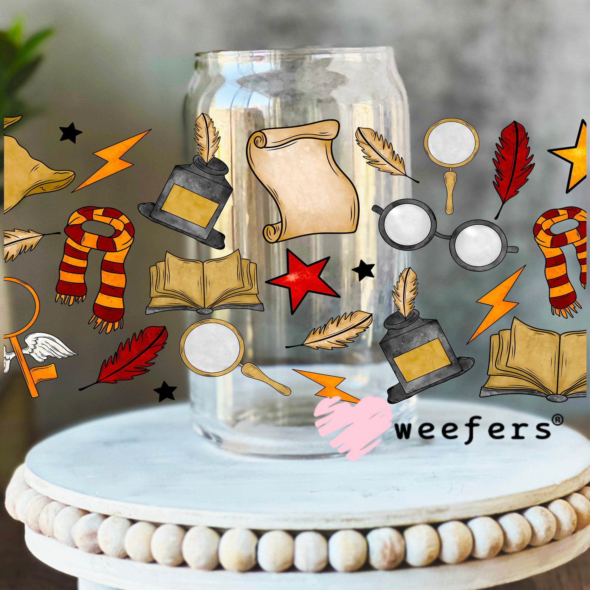 HP Favorite Things UV DTF Cup Wrap 16oz Libbey Glass Original Size Weefers