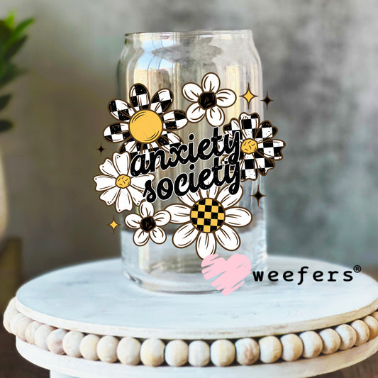 Anxiety Society UV DTF Decal 16oz Libbey Glass Original Size Weefers