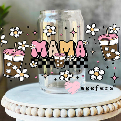 Mama Coffee UV DTF Cup Wrap 16oz Libbey Glass Original Size Weefers
