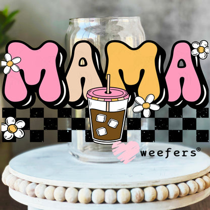 Mama Coffee UV DTF Decal 16oz Libbey Glass Original Size Weefers