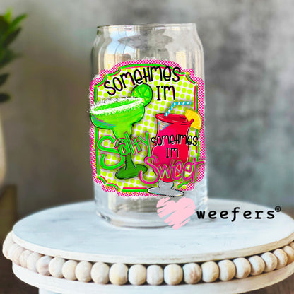 Sometimes I'm Salty Sometimes I'm Sweet UV DTF Decal 16oz Libbey Glass Original Size Weefers