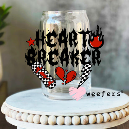 Heart Breaker Skateboard UV DTF Decal 16oz Libbey Glass Original Size Weefers