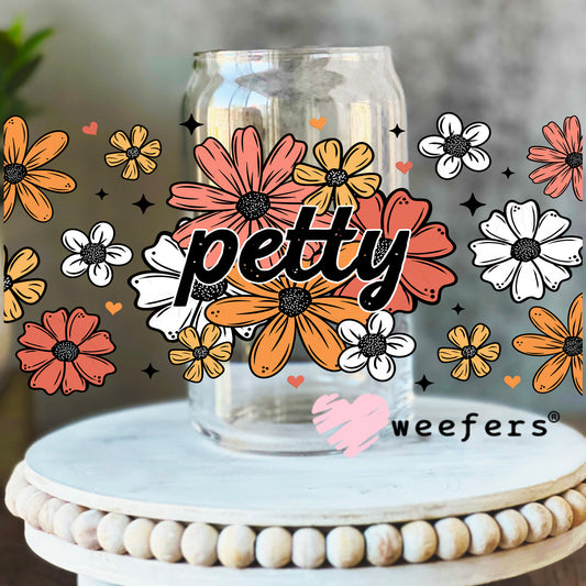 Petty Florals UV DTF Cup Wrap 16oz Libbey Glass Original Size Weefers