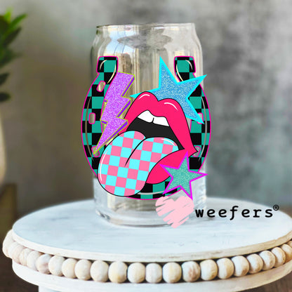 Lucky Horseshoe Lips UV DTF Decal 16oz Libbey Glass Original Size Weefers