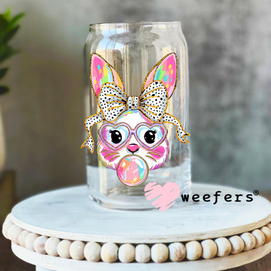 Bunny Bubble Gum UV DTF Decal 16oz Libbey Glass Original Size Weefers