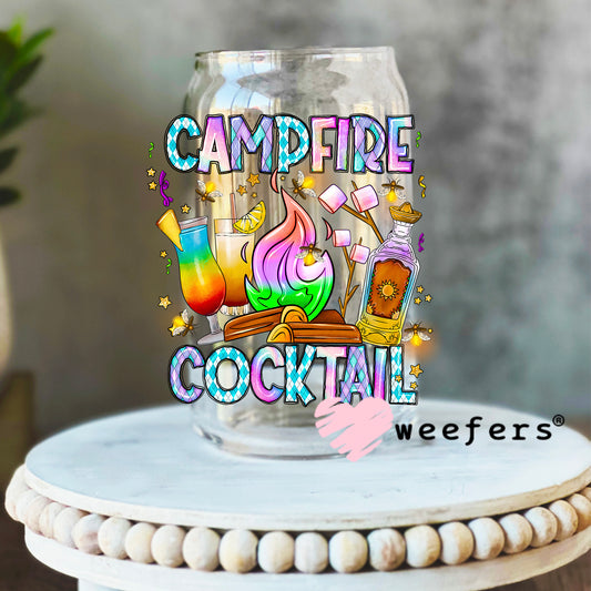 Campfire Cocktail UV DTF Decal 16oz Libbey Glass Original Size Weefers