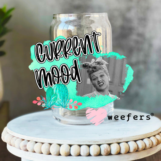 Current Mood Lucy UV DTF Decal 16oz Libbey Glass Original Size Weefers