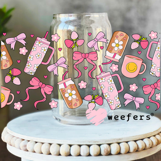 Girly Girl Favorite Things UV DTF Cup Wrap 16oz Libbey Glass Original Size Weefers